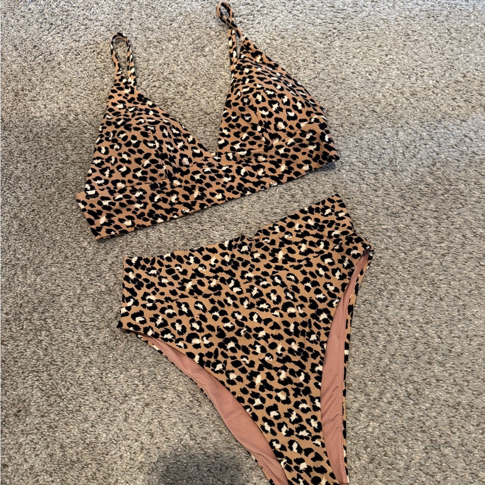 Aerie High Waisted Leopard Print Bikini